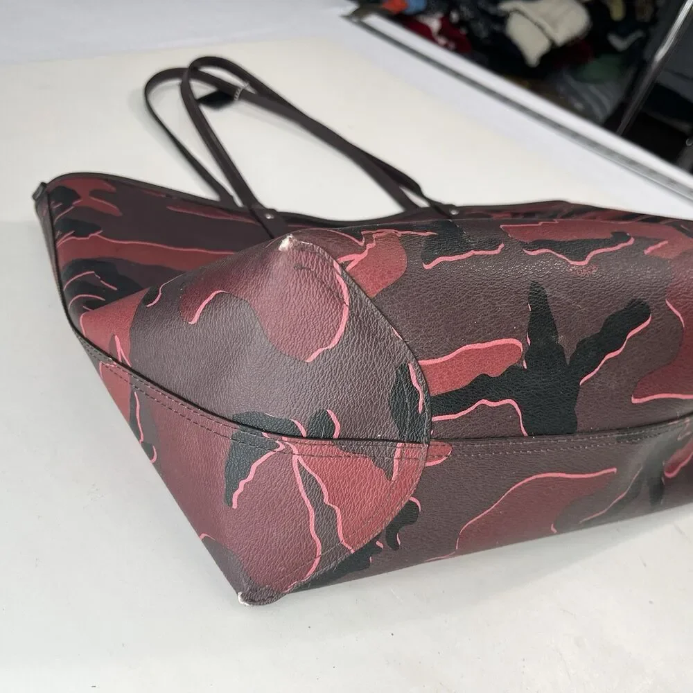 Coach Handbag Purse Military Red Camo Tote 31451 Large Shoulder Bag Reversible